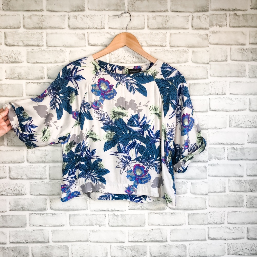 *SOLD* Topshop Floral Crop Top - Picture 1 of 2